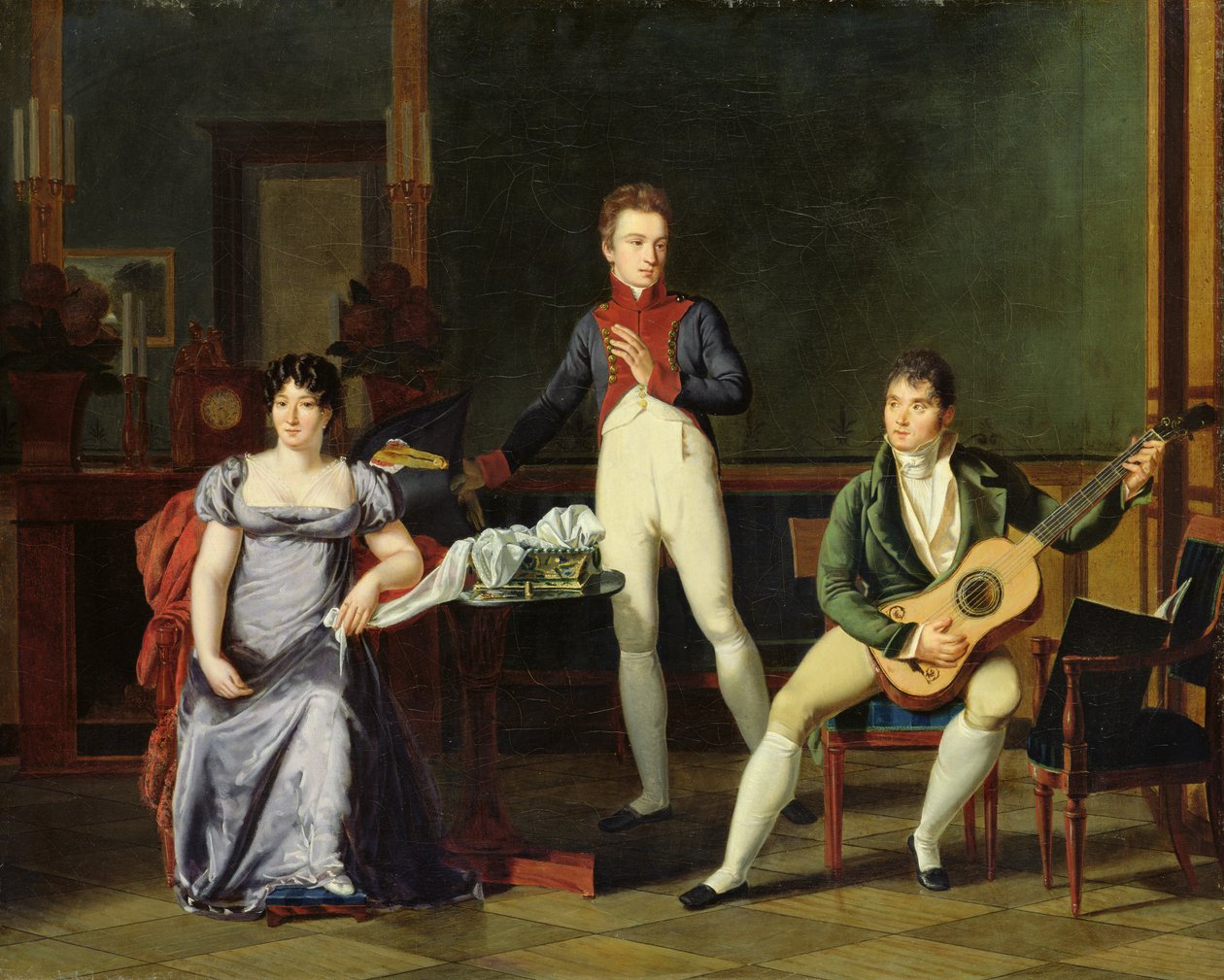 Muusikko ja hänen perheensä, mahdollisesti Fernando Sor (1778-1839) tekijältä French School