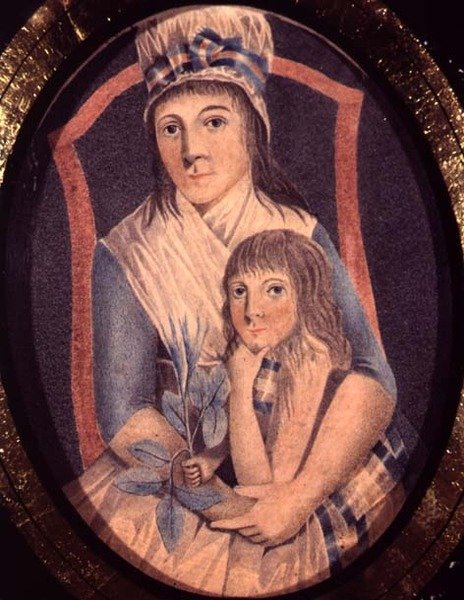 Vallankumouksellinen nainen ja hänen poikansa, n. 1790 (akvarelli paperille) tekijältä French School