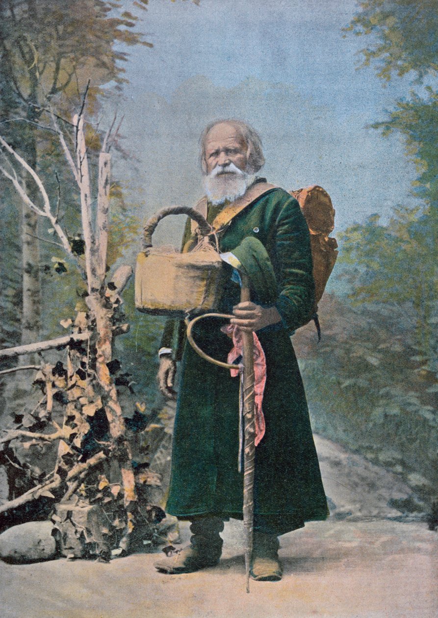 Venäläinen pyhiinvaeltaja, 1900-luvun alku (värikuvan jälkeen) tekijältä French School