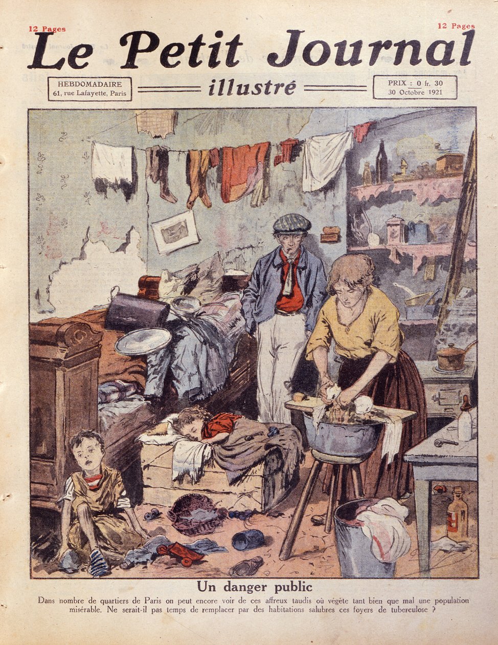 Slummi Pariisissa, kuva Le Petit Journalista, 30. lokakuuta 1921 tekijältä French School