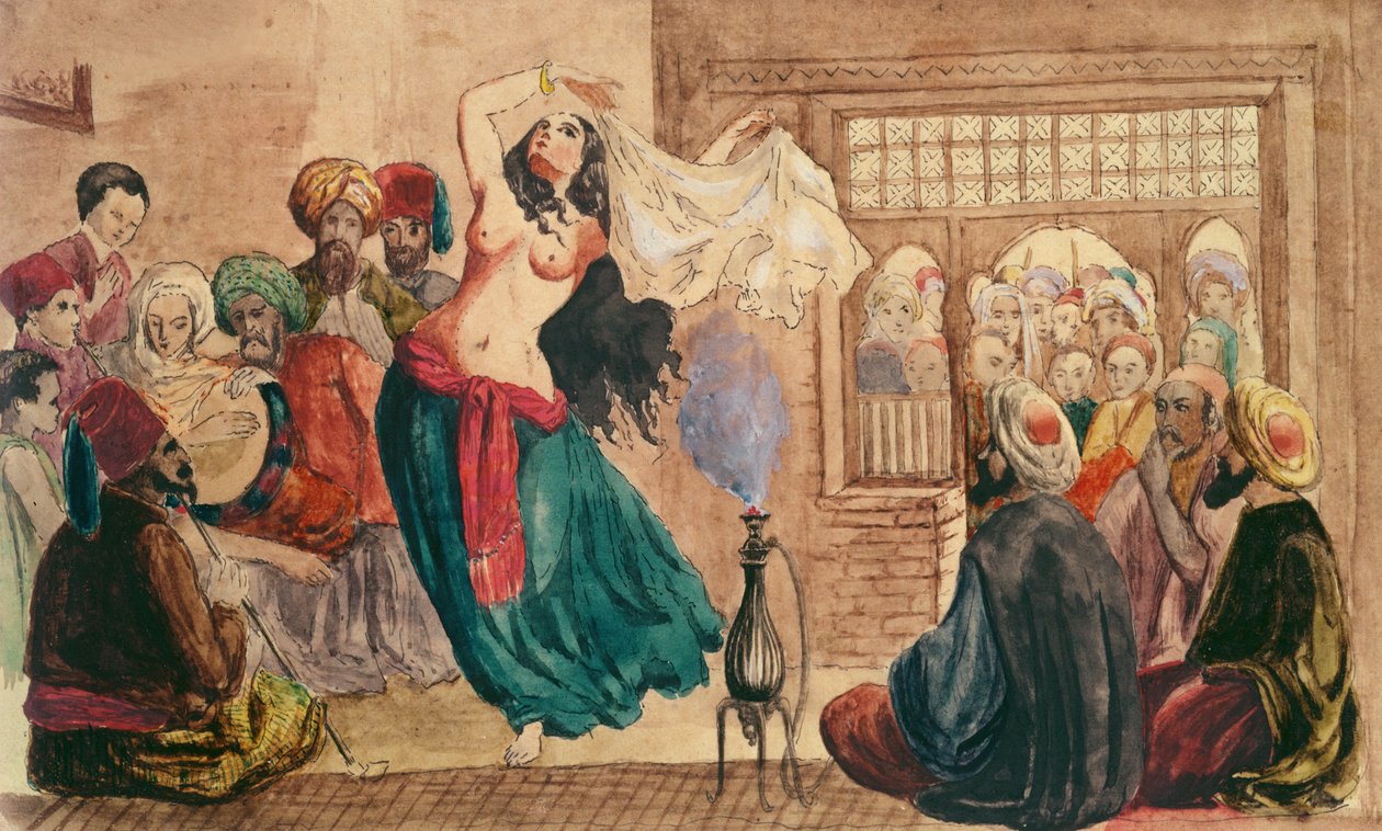 Turkkilainen kahvila, 1800-luvun puoliväli (wc paperilla) tekijältä French School