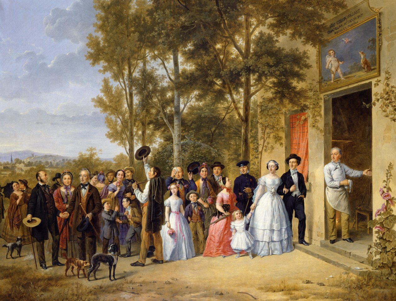 Häät Coeur Volantissa, Louveciennesissä, noin 1850 tekijältä French School