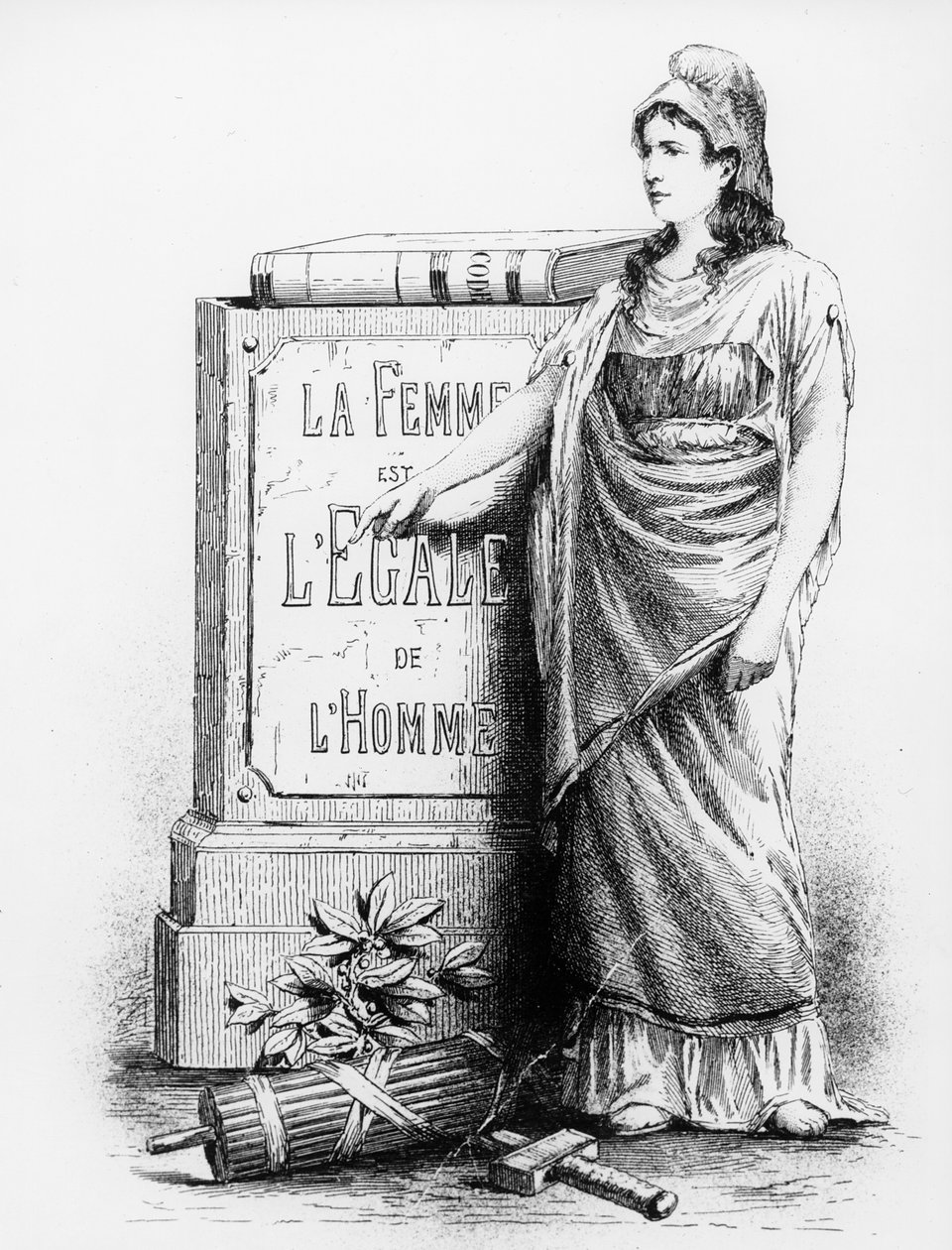Nainen on yhtä kuin mies, painatus Lemercier & Co., Paris, 1881 tekijältä French School