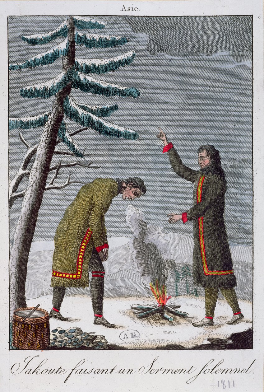Jakutin mies vannomassa juhlallisen valan, 1811 tekijältä French School