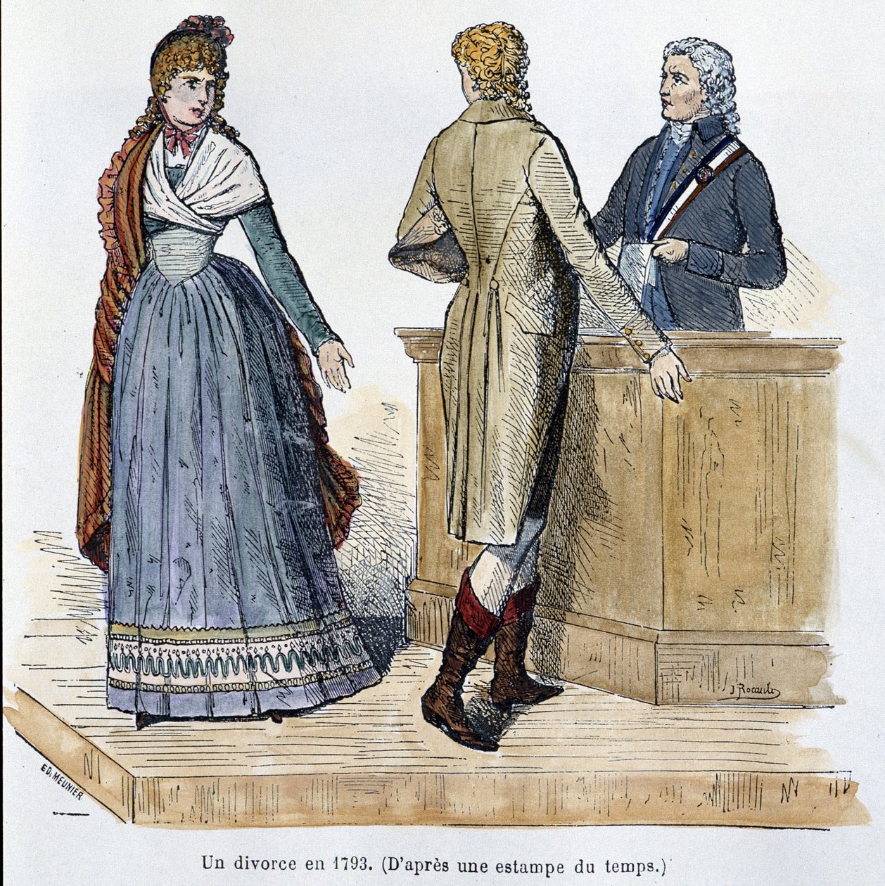 Avioero vuonna 1793 - Kenouillacin "" Pariisissa vuosisatojen ajan"" tekijältä French School