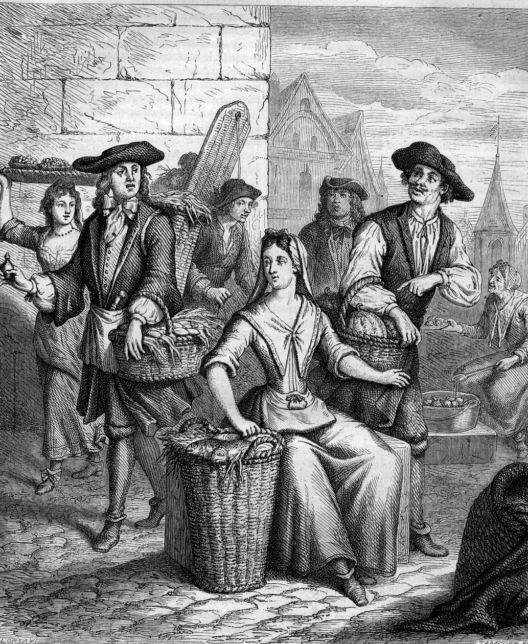 Torin rouva (kalamyyjä) 1600-luvulla. tekijältä French School