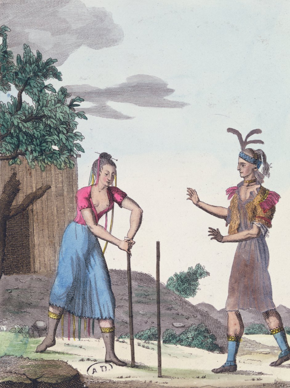 Vihkiminen Creekin intiaanien kanssa, n. 1811 tekijältä French School