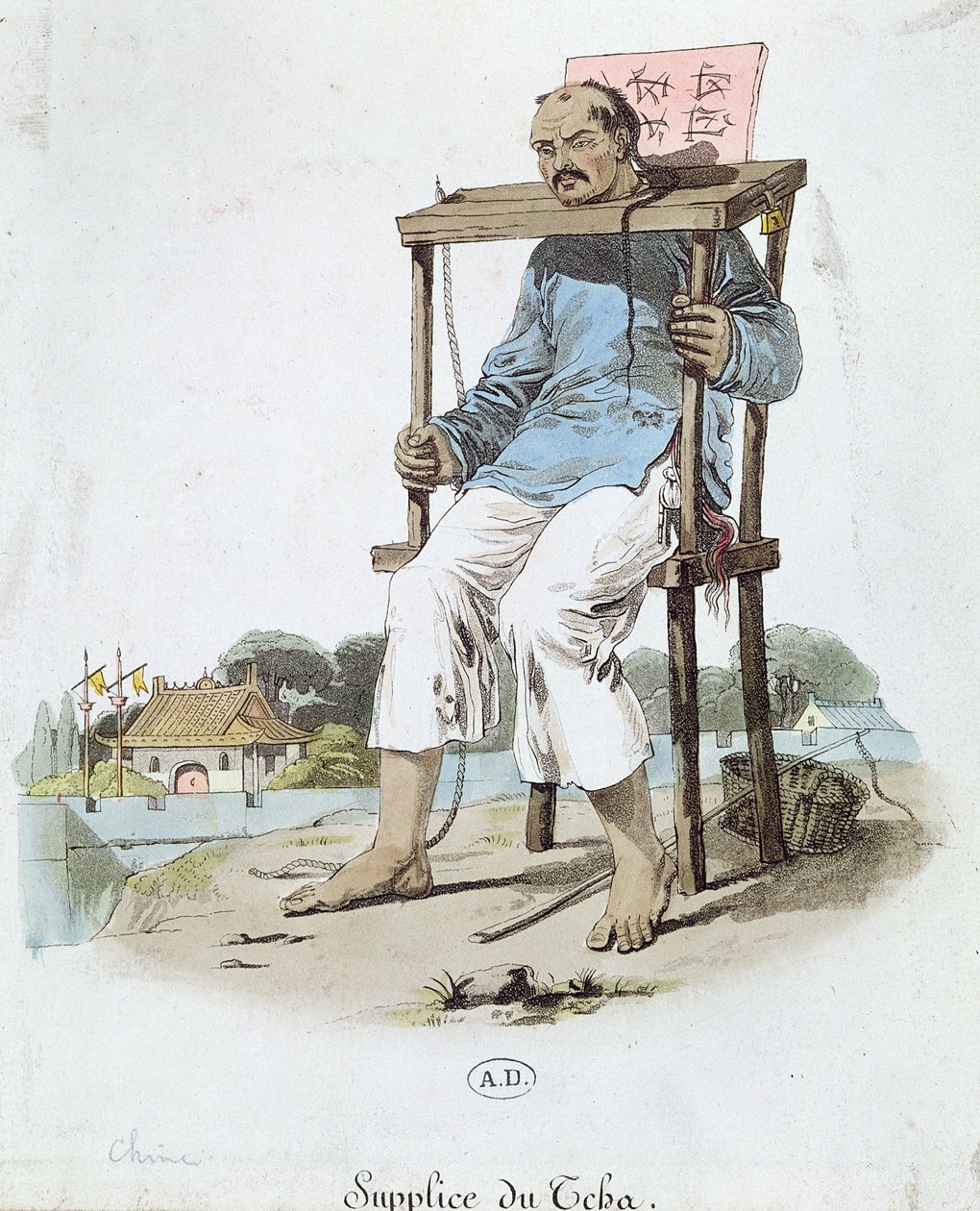 Vanki Canguessa Kiinassa, n. 1800 (värikaiverrus) tekijältä French School