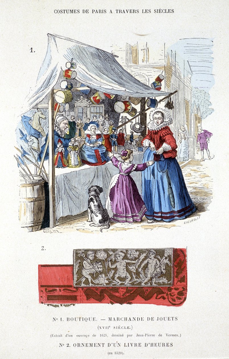 Lelukauppias 1600-luvulla - "Pariisin puku vuosisatojen ajan" tekijältä French School