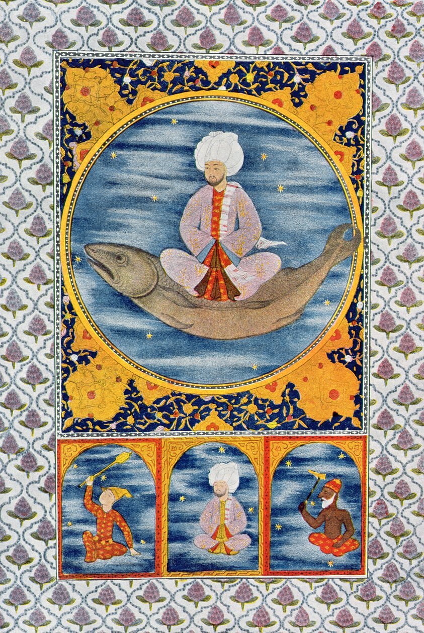 Meren Abdallah, kuvitus teoksesta Arabian Nights, 1895 (värikaiverrus) tekijältä French School