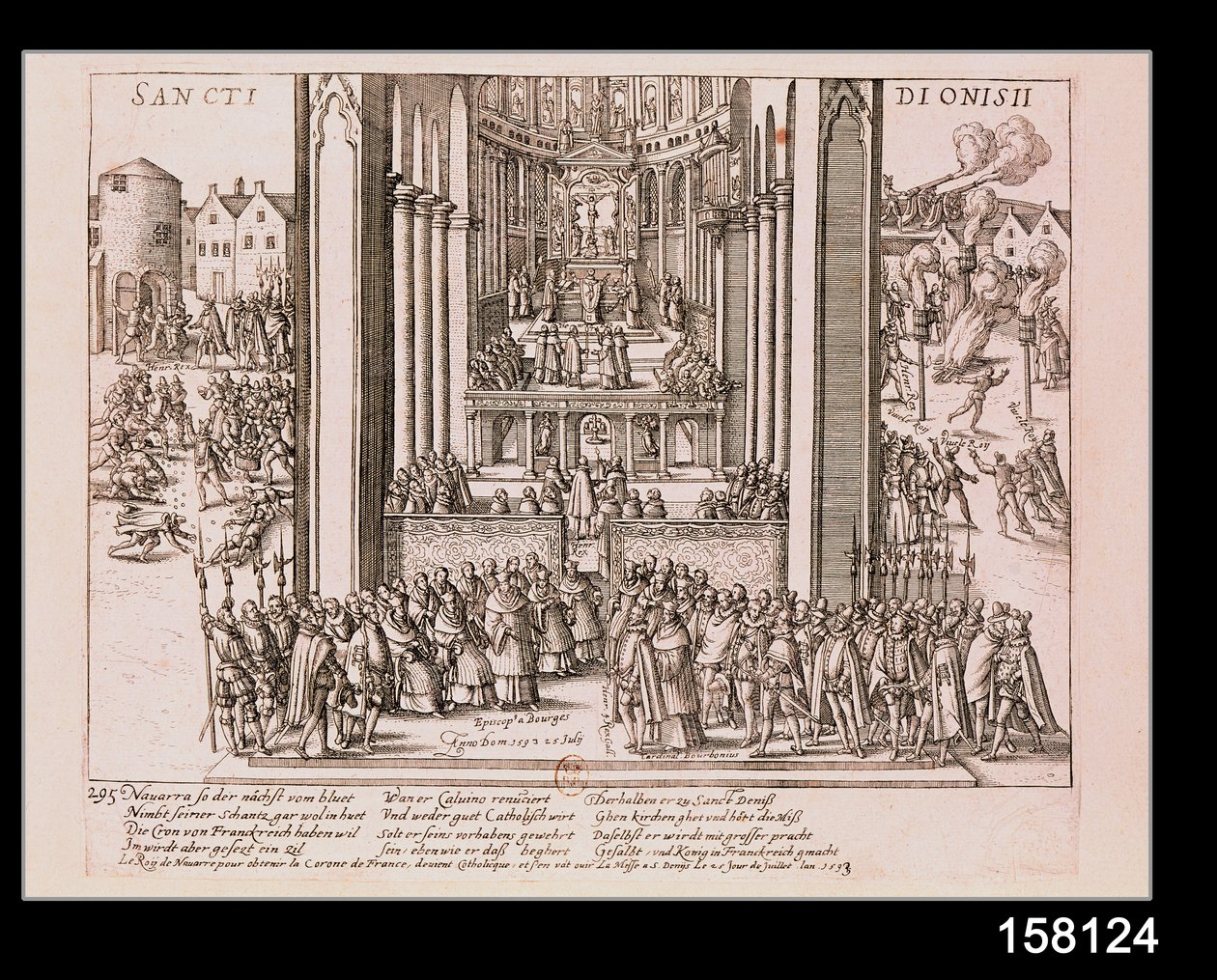 Henri IV:n (1553-1610) vanhurskaus St. Denisissä 15. heinäkuuta 1593 tekijältä French School