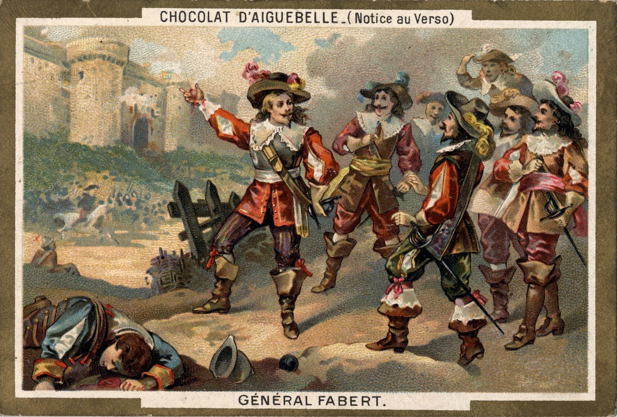Abraham de Fabert (1599-1662), Maréchal de France, Stenayn piirityksen aikana (Maasin departementti) vuonna 1654. Kromolitografia 1800-luvulta. tekijältä French School