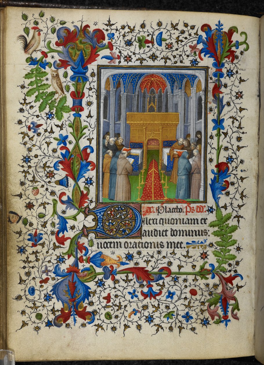 Lisää 16997 f.171v Offices of the Dead (vespers) Chevalier Hoursista, n.1420 (vellum) tekijältä French School