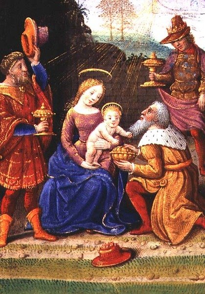 Lisää 35214 f.62v Adoration of the Magi, kirjasta Tuntikirja, Pariisi tekijältä French School