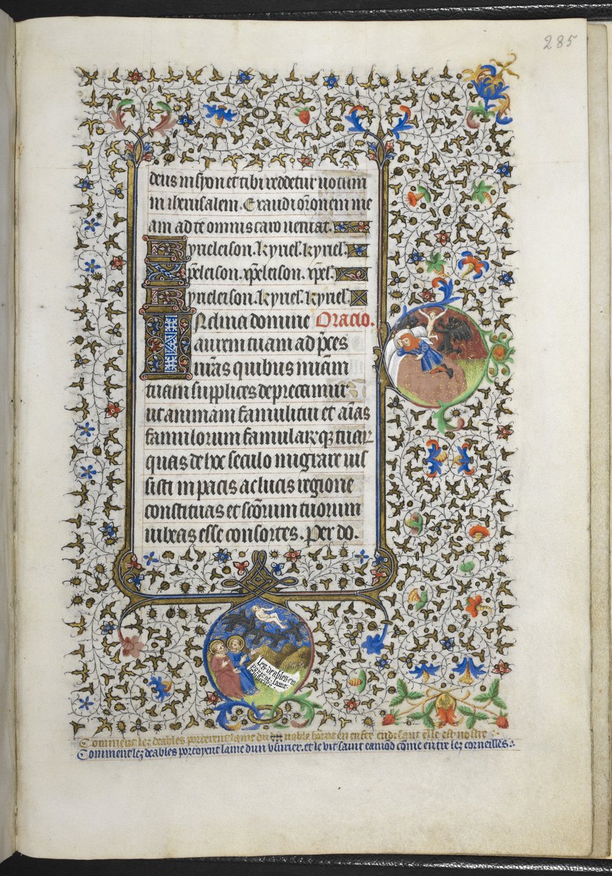 Lisää Ms 18850 f.285r Book of Hours (The Bedford Hours) n. 1410-30 (muste, väri ja kulta vellum) tekijältä French School