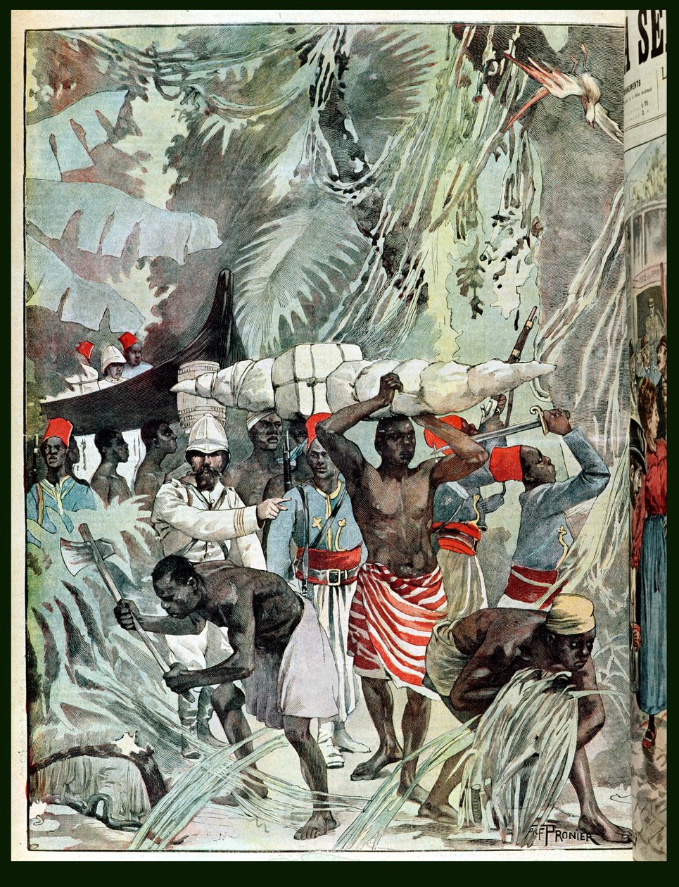 Marchandin lähetystyön eteneminen Neitsyt sademetsään, 1898 tekijältä French School