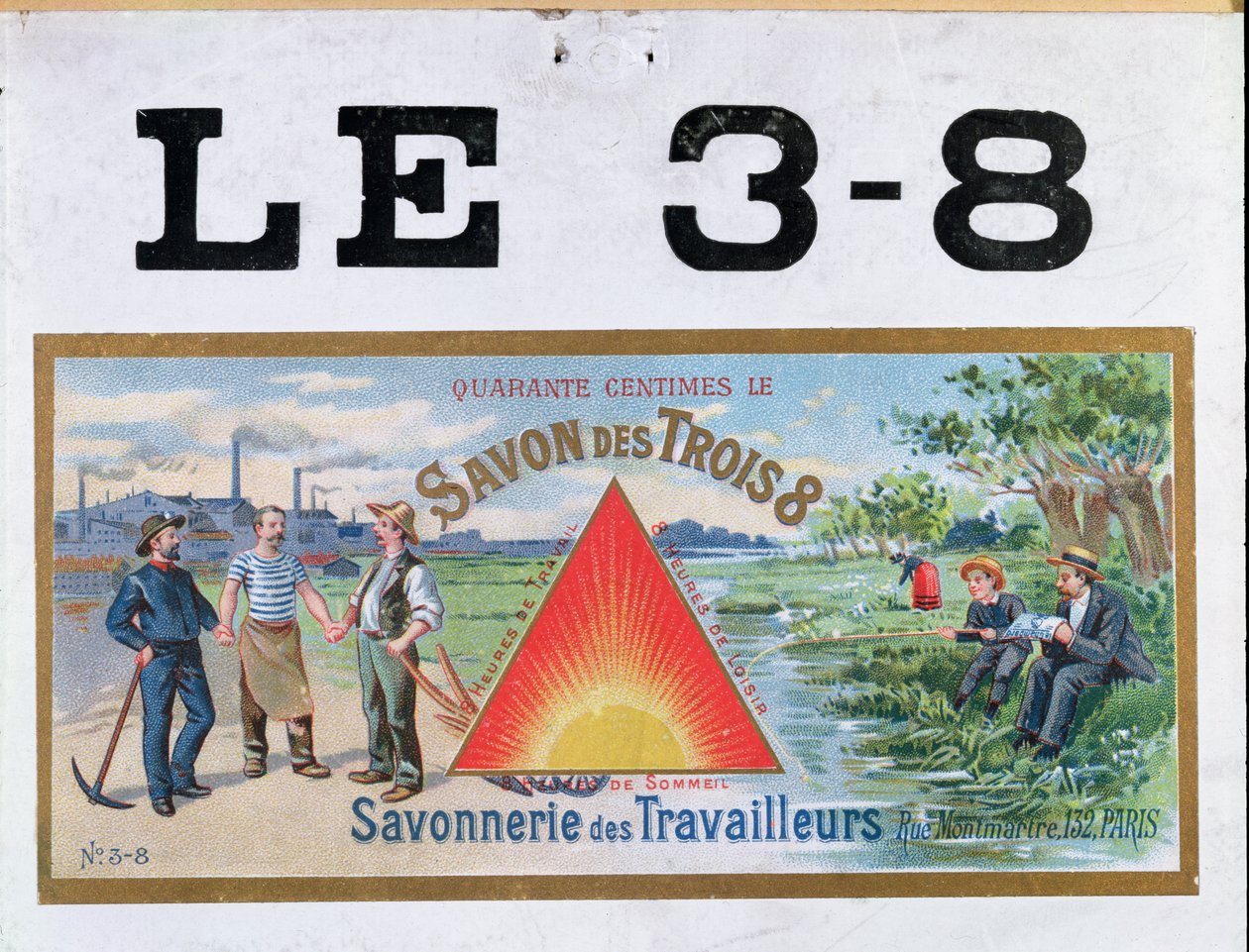 Mainos 3x8 merkkisaippualle, 1800-luvun loppu tekijältä French School