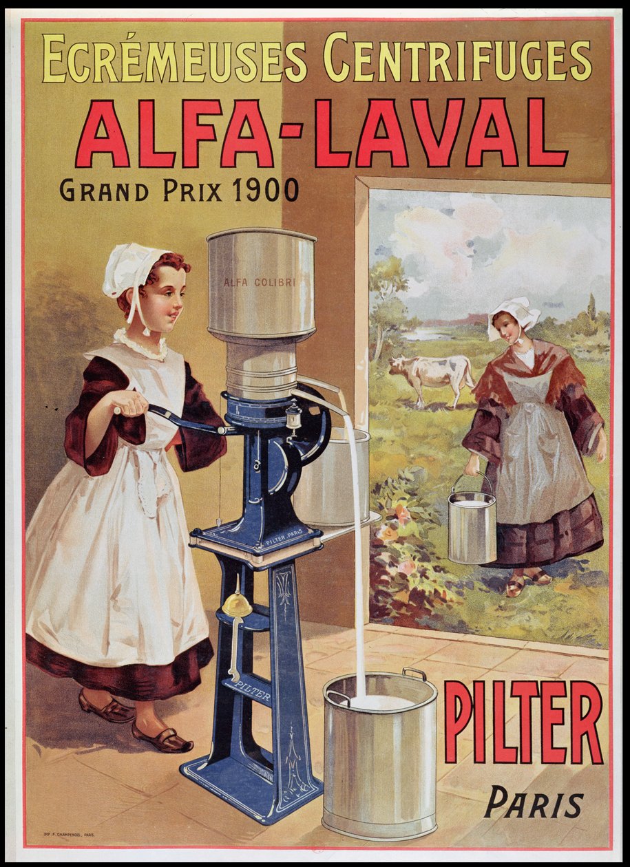 Mainos Alfa-Laval Cream Separators, 1905 tekijältä French School