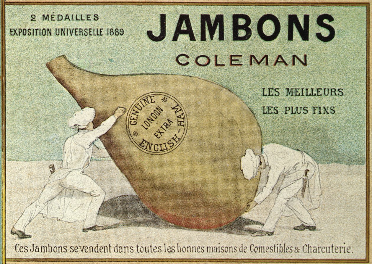 "Jambons Coleman" -mainos, 1800-luvun loppu (väri litho) tekijältä French School