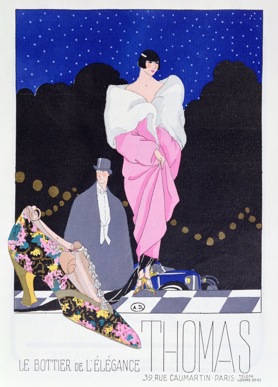 Mainos Bootmaker Thomasista muotilehdestä Art-Gout-Beaute, 1924 tekijältä French School