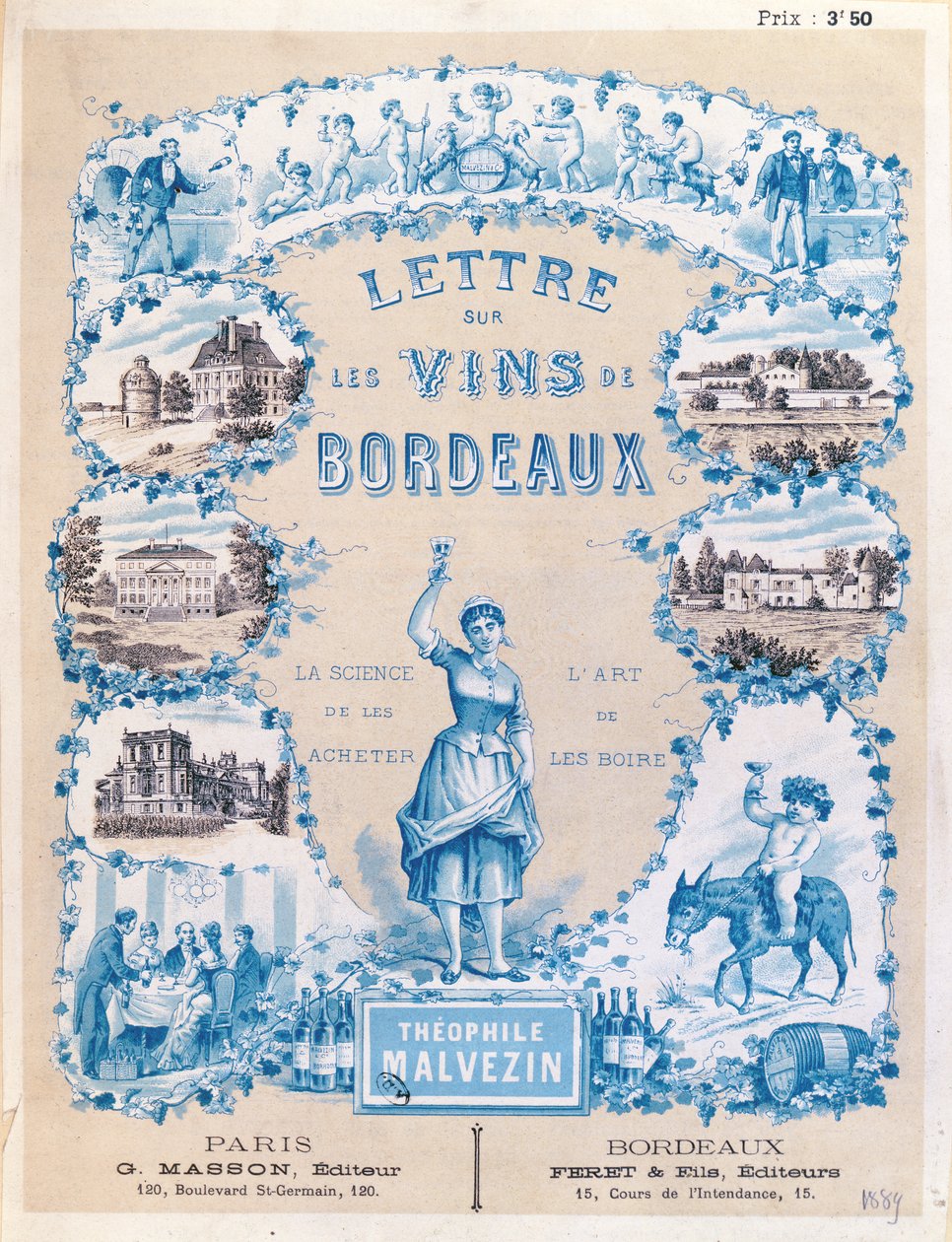 Mainos, joka edistää Theophile Malvezinin Lettre sur les Vins de Bordeaux