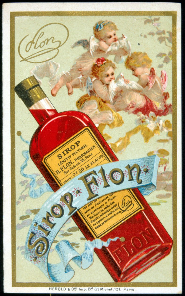 Mainoskortti "Siirappi Flonille". sd. 1800-luvulla. tekijältä French School