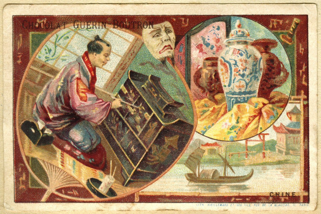 Guérin Boutron -suklaiden mainoskrolitografia tekijältä French School