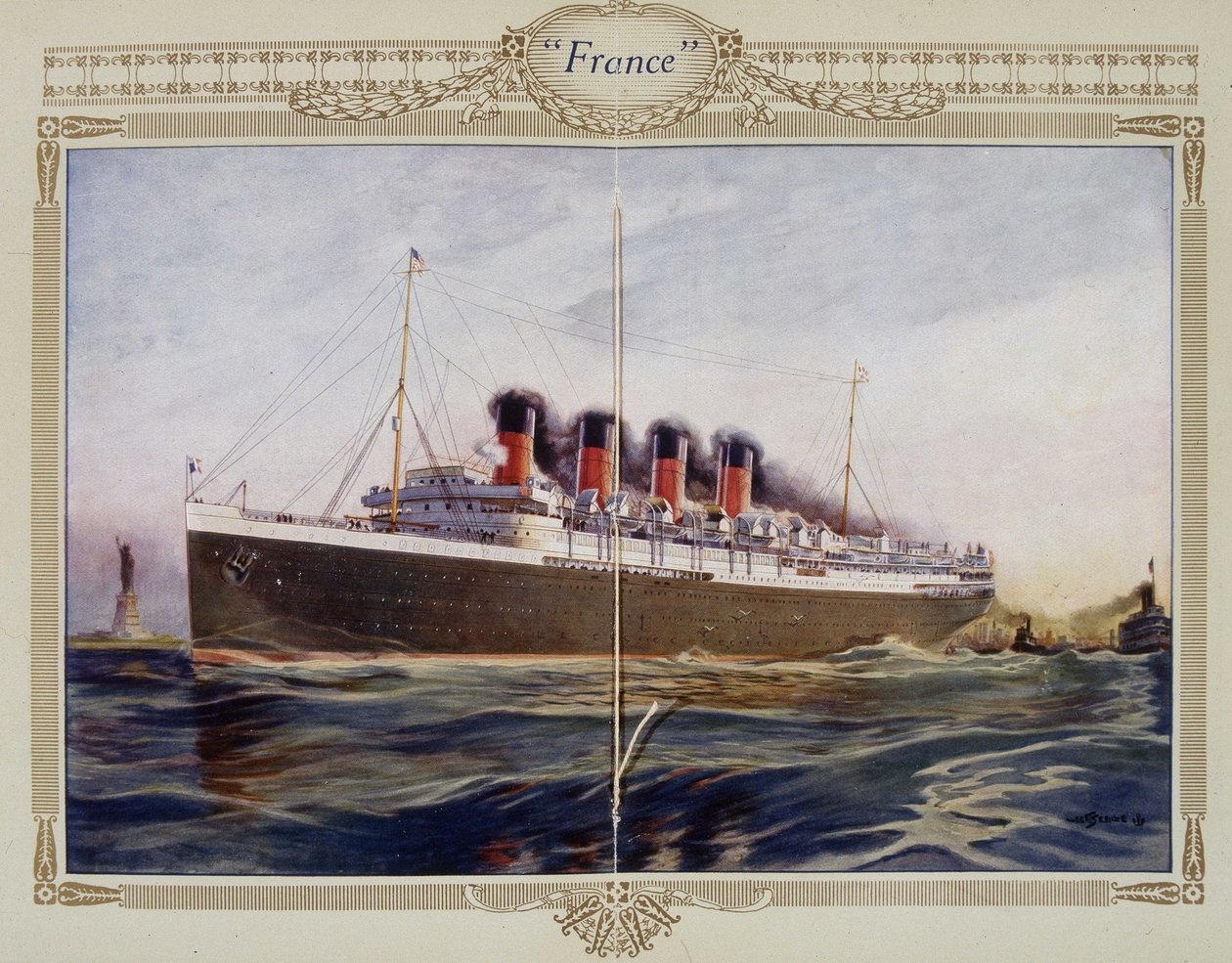 Mainoslehtinen "" France" -linjasta, 1900-luku tekijältä French School