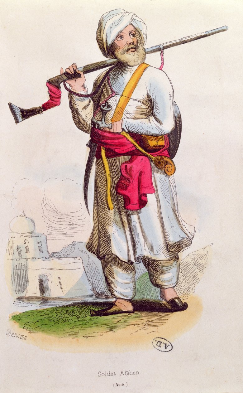 Afganistanin sotilas, n. 1840-1850 tekijältä French School
