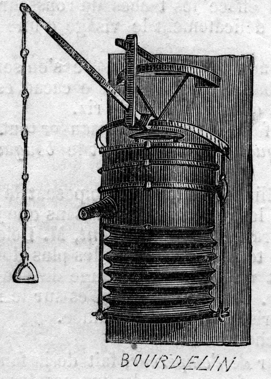 Maatalouskone: takopalke, joka esiteltiin Pariisin maatalouskilpailussa vuonna 1860. Kaiverrus "" Le Monde Illustré" -julkaisussa nro 172, 28. heinäkuuta 1860. tekijältä French School