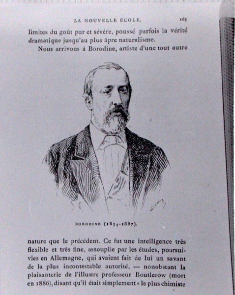 Aleksandr Borodin (1833-87), kuvitus Albert Soubiesin teoksesta "The History of Music in Russia", julkaistu Pariisissa tekijältä French School