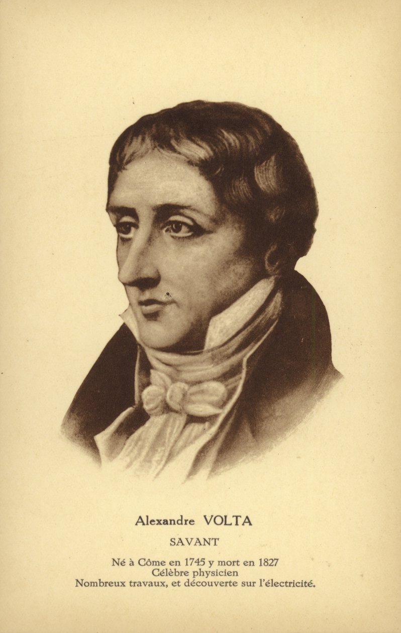 Alessandro Volta (1745-1827), italialainen fyysikko (litografia) tekijältä French School