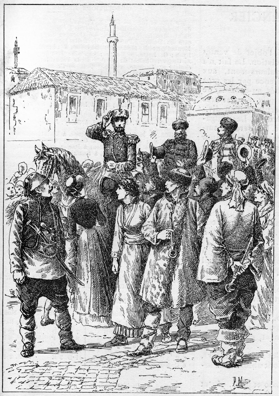 Aleksanteri Battenbergilainen - Aleksanteri I Bulgarialainen tai Aleksanteri Battenbergilainen (1857-1893) saapuu Philippopoliin julistamaan Romanian ja Bulgarian liiton, "" Mainosmaailmassa"" tekijältä French School