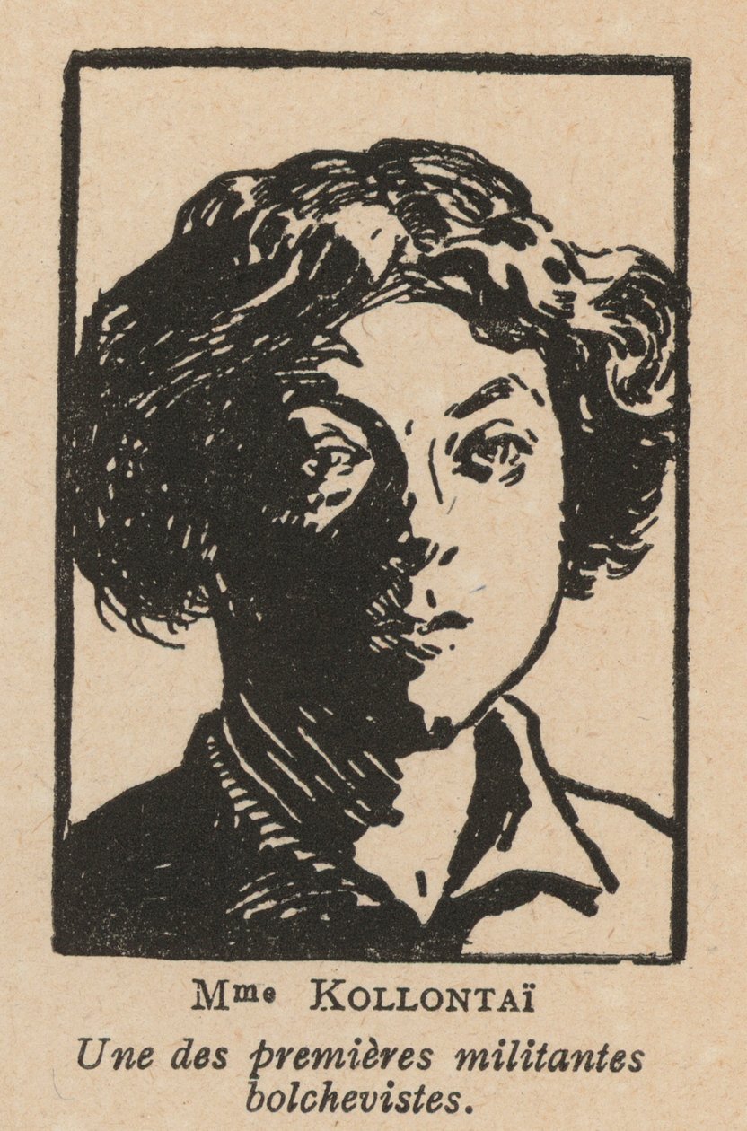 Alexandra Kollontai, venäläinen marxilainen vallankumouksellinen ja diplomaatti (litografia). tekijältä French School