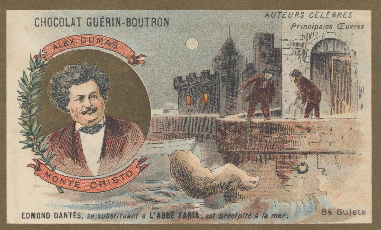 Alexandre Dumas (1802-1870), ranskalainen kirjailija, kirjailija Monte Criston kreivi, romaanin (1845-1846) tekijältä French School