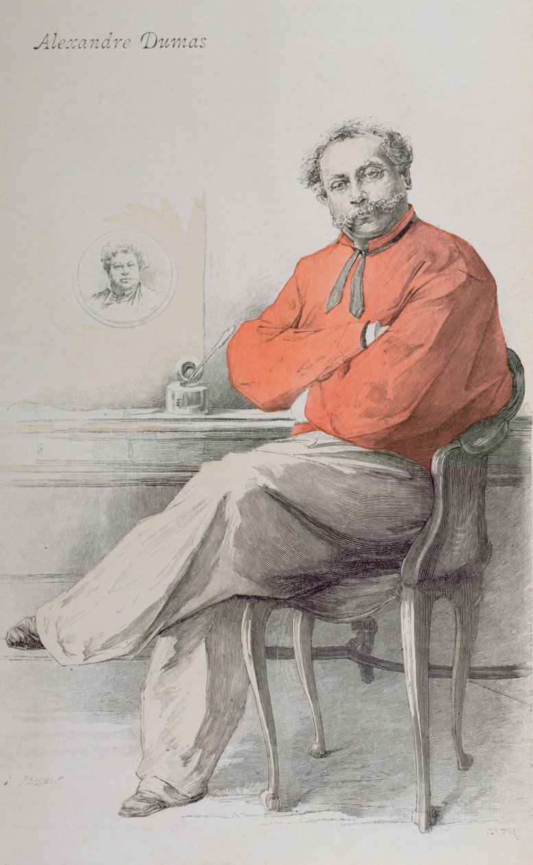 Alexandre Dumas Fils, kuvitus La revue Illustreesta, 1. elokuuta 1888 tekijältä French School
