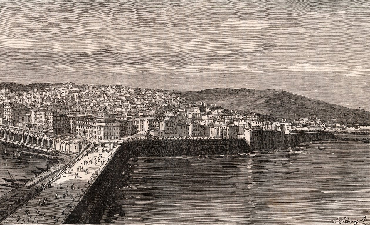 Alger - Alger - Algerie - kaiverrus "La France illustree: maantiede, historia, hallintotilastot" V.A. Maltaanruskea. 1884 tekijältä French School