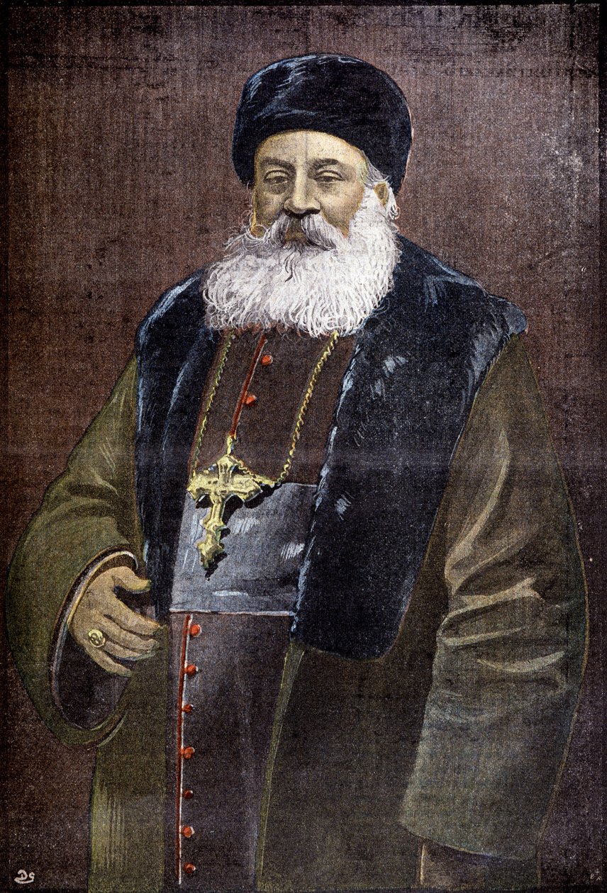 Alphonse Favier (1837-1905), ranskalainen lazaristi, Pekinin eveque, boksereiden legaatioaseman sankari, vuonna 1900 (kaiverrus). tekijältä French School