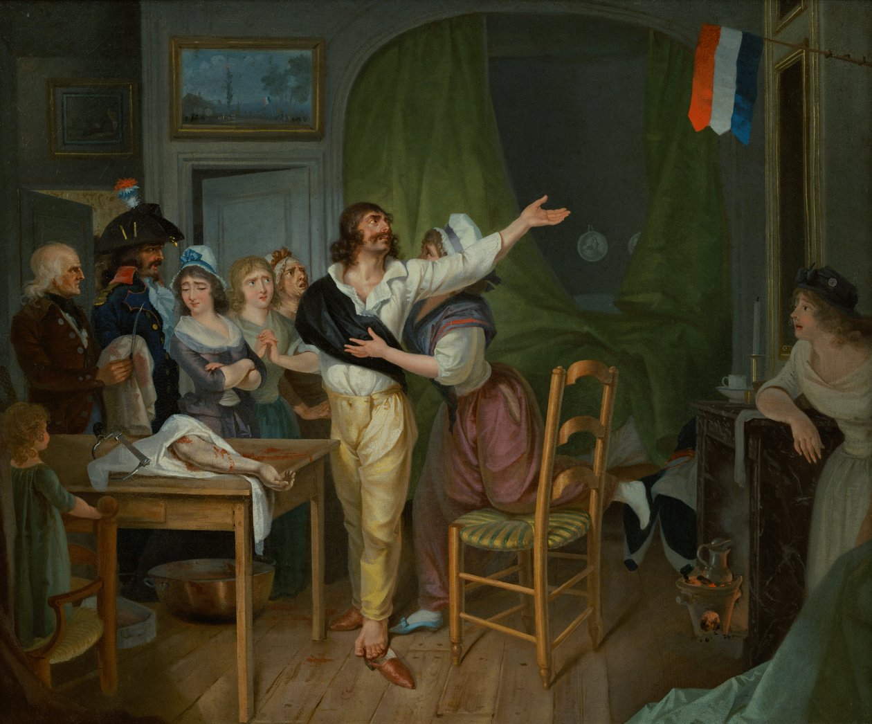 Amputoidun omistautuminen isänmaalle (öljy kankaalle) tekijältä French School