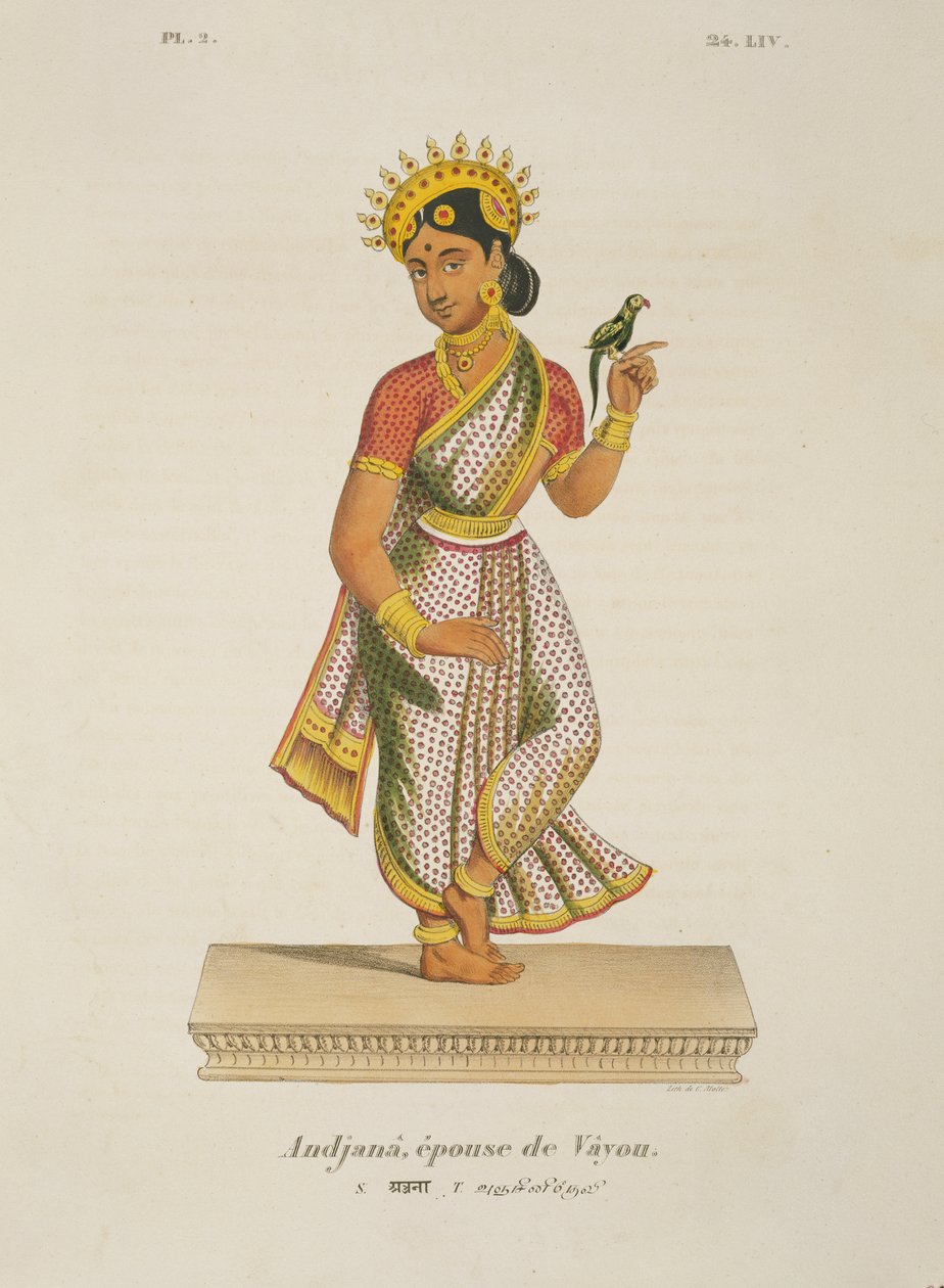 Andjana, Vayun vaimo, C. de Motten kaiverrus (1785-1836) tekijältä French School