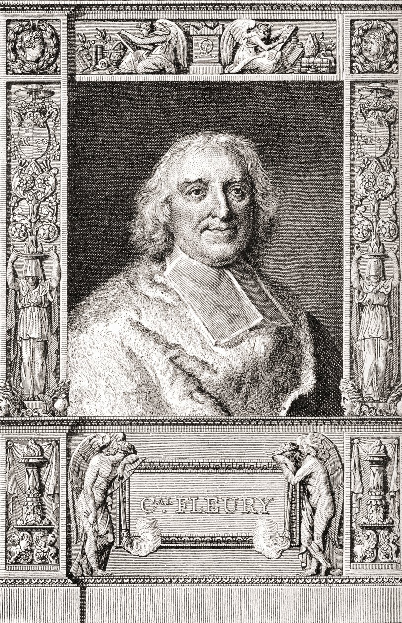 André-Hercule de Fleury, Fréjusin piispa, 1653 1743. Ranskalainen kardinaali ja Ludvig XV:n pääministeri. Les Heures Libres, julkaistu 1908. tekijältä French School