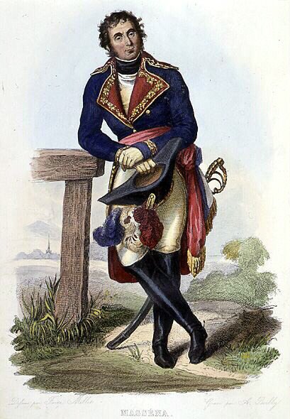 Andre Massena (1758-1817), Ranskan Marechal, Rivolin herttua. julkaisussa Ed. Mennechet, "" Le Plutarque francais "" tekijältä French School