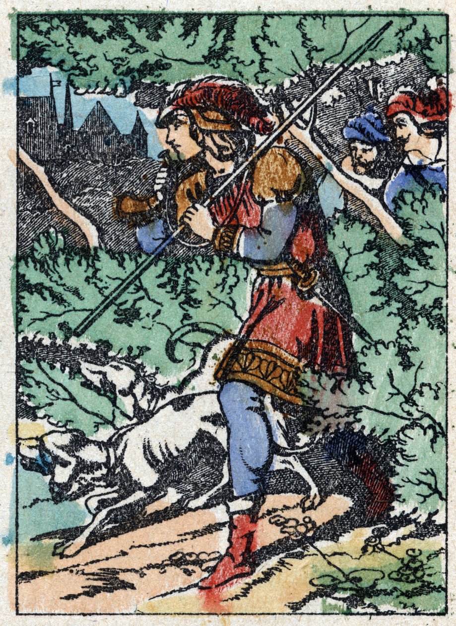Nimetön kuvitus ranskalaisen kirjailijan Charles Perraultin (1628-1703) tarinaan "La belle au bois dormant". Puukaiverrus Imaging Pellerin - Epinal, sd. 1800-luvun loppu. tekijältä French School