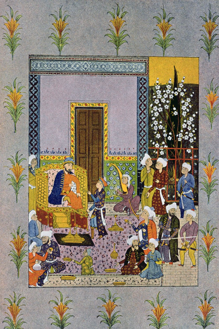 Toinen hurmaava seanssi, kuvitus elokuvasta The Arabian Nights, 1895 (värikaiverrus) tekijältä French School