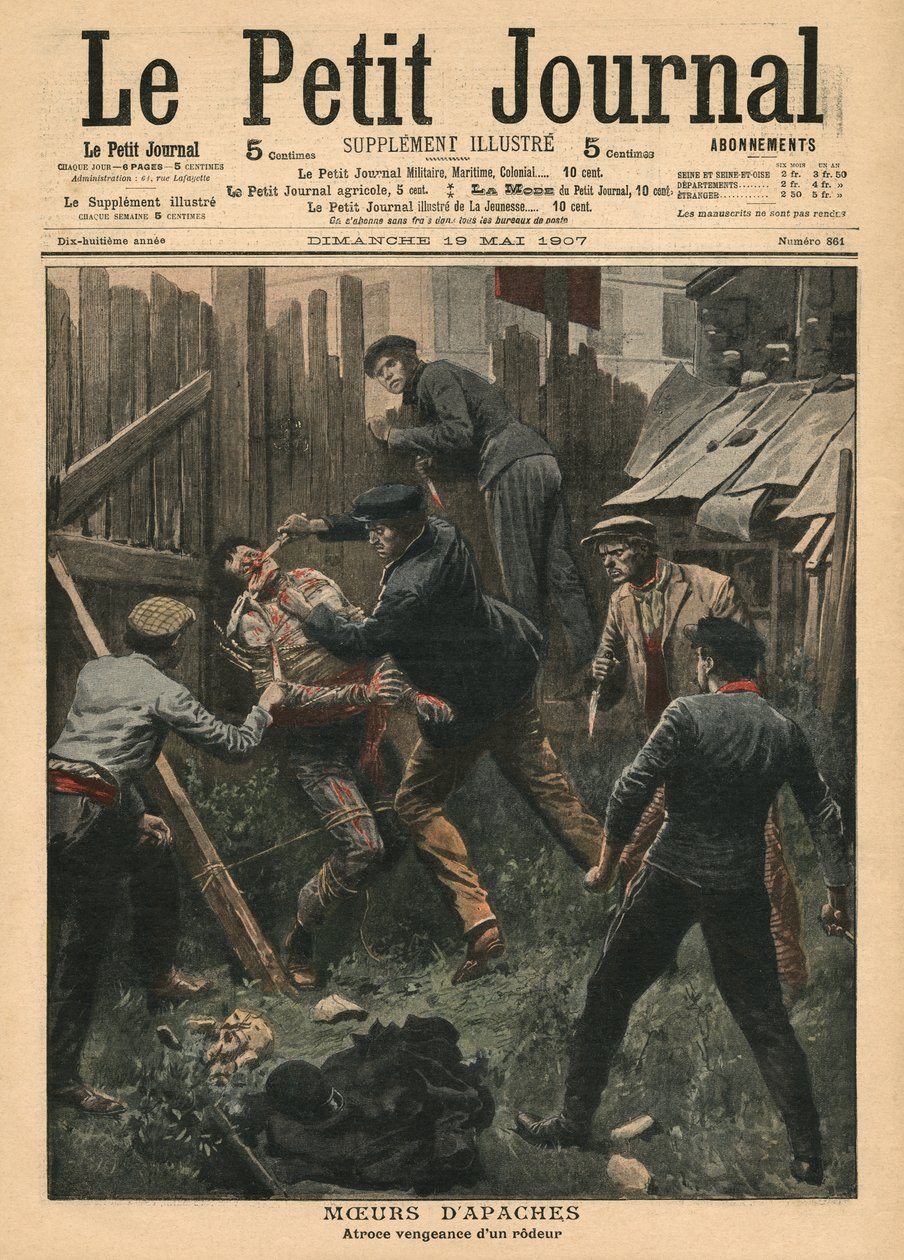 Apache-käyttäytyminen, kuva Le Petit Journalista, liitekuva, 19. toukokuuta 1907 tekijältä French School