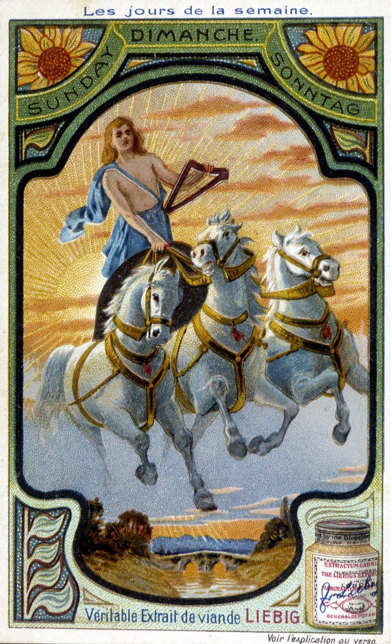 Apollo tankki. Kuva sunnuntaista mainokselle "The true Liebig-lihauute" (1800-luku). tekijältä French School