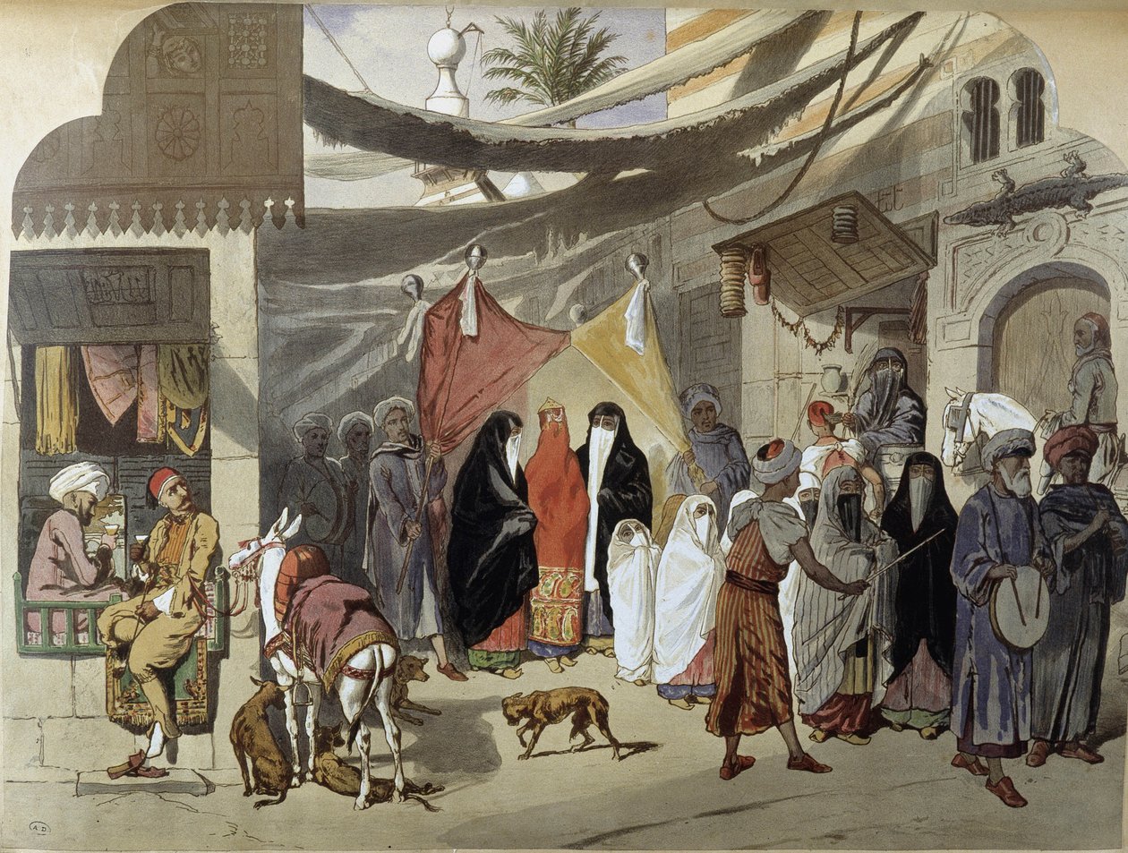 Arabiavioliitto Kairossa - ""modernissa Egyptissä"", kirjoittanut Henri de Amount, v.1870 tekijältä French School