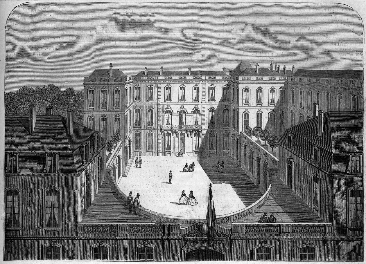 Arkkitehtuuri: näkymä Hotel de la Caisse des depots et consignationsille (1700-1800-luku), Pariisi tekijältä French School