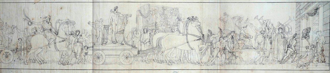 Ranskan armeijan Italiassa valloittamien esineiden saapuminen Pariisiin Taideteosten ryöstäminen oli Dominique Vivant Denonin konsuli Napoleon Bonaparten käskystä Musee Napoleonin (nykyinen Louvre-museo) tutkimusretkien tarkoitus. Kaiverrus tekijältä French School