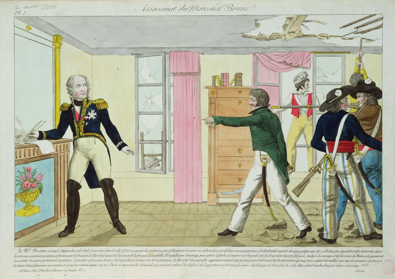 Marsalkka Brunen salamurha Avignonissa 2. elokuuta 1815 1815 tekijältä French School